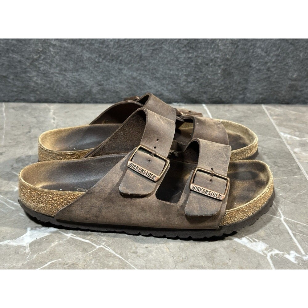 Birkenstock Two Strap Arizona Sandals Brown Leather 39 L8 M6
